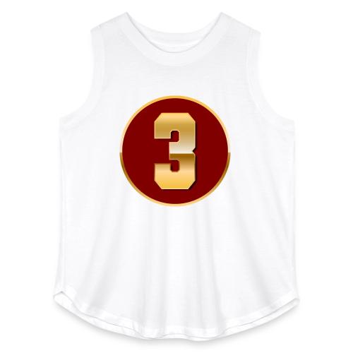 Number 3 in Gold Varsity Font - Women's Curvy Relaxed Tank Top