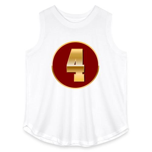Number 4 in Gold Varsity Font - Women's Curvy Relaxed Tank Top