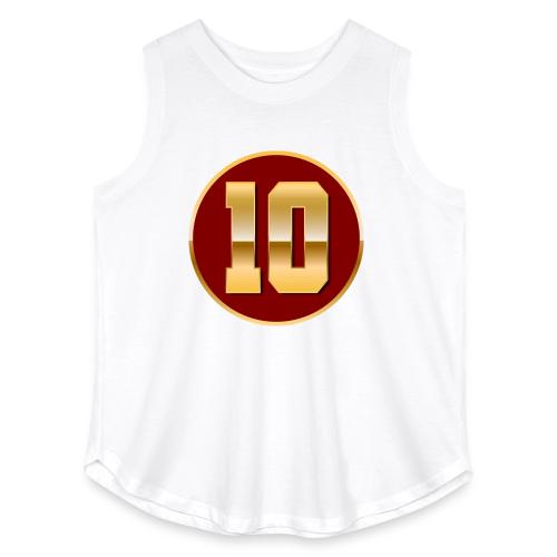 Number 10 in Gold Varsity Font - Women's Curvy Relaxed Tank Top