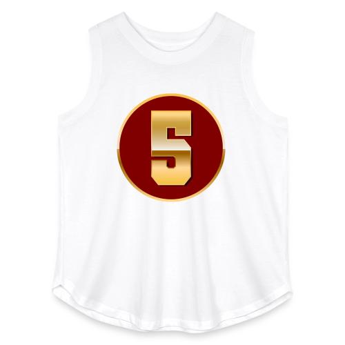 Number 5 in Gold Varsity Font - Women's Curvy Relaxed Tank Top