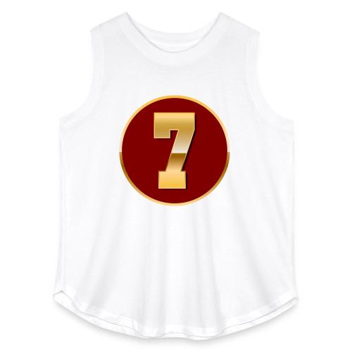 Number 7 in Gold Varsity Font - Women's Curvy Relaxed Tank Top