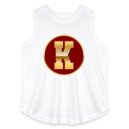 Letter K – Capital Varsity Alphabet Monogram - Women's Curvy Relaxed Tank Top