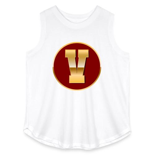 Letter V – Capital Varsity Alphabet Monogram - Women's Curvy Relaxed Tank Top