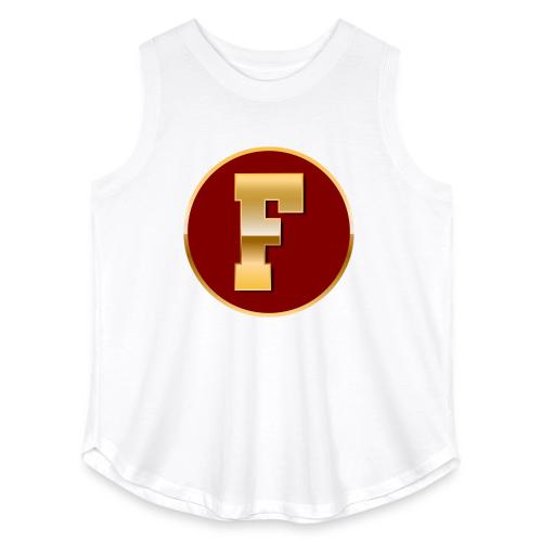 Letter F – Capital Varsity Alphabet Monogram - Women's Curvy Relaxed Tank Top