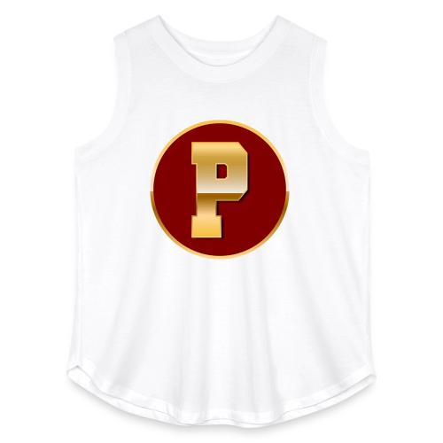 Letter P – Capital Varsity Alphabet Monogram - Women's Curvy Relaxed Tank Top