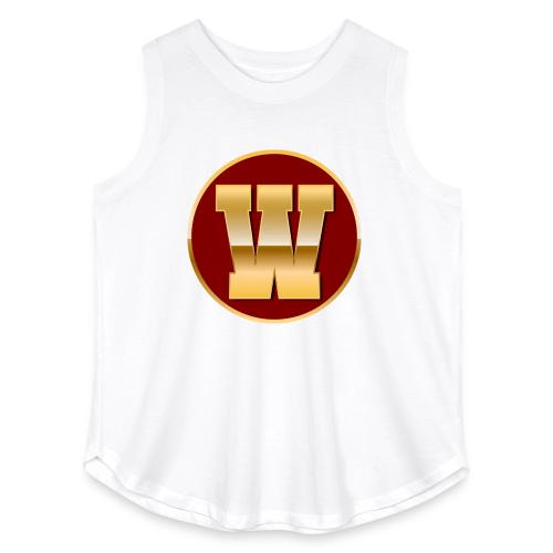 Letter W – Capital Varsity Alphabet Monogram - Women's Curvy Relaxed Tank Top