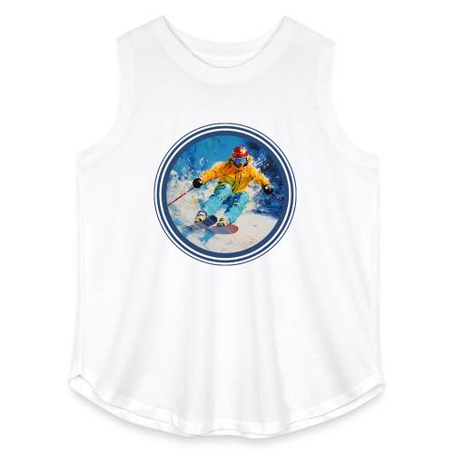 Born for Skiing - Women's Curvy Relaxed Tank Top