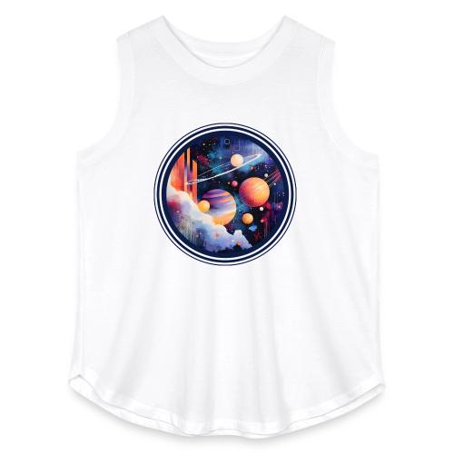 Floating Planetscape - Women's Curvy Relaxed Tank Top