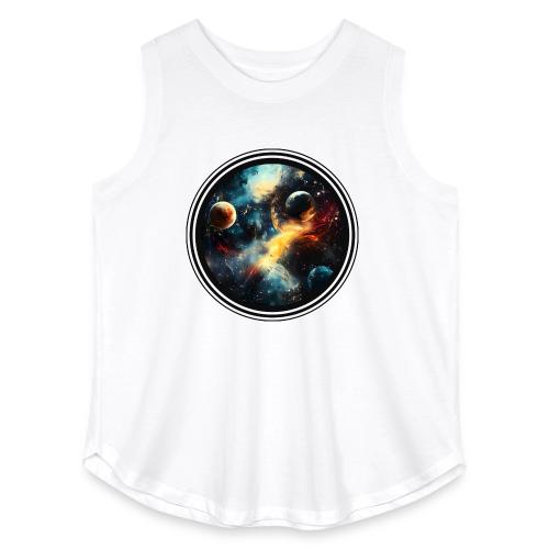 Painted Cosmos of Planets - Women's Curvy Relaxed Tank Top