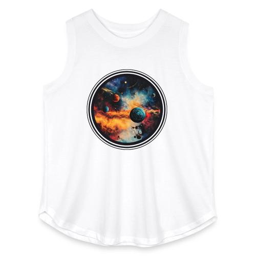 Cosmic Brush Planets - Women's Curvy Relaxed Tank Top