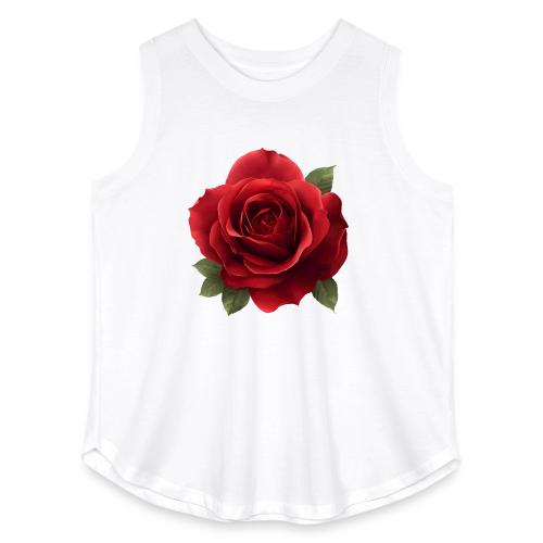 Rose: Crimson Bloom Elegance - Women's Curvy Relaxed Tank Top
