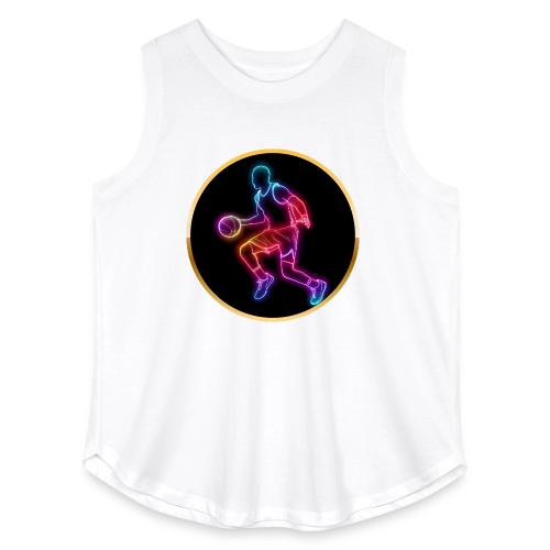 Basketball: Neon Dribble Pulse - Women's Curvy Relaxed Tank Top