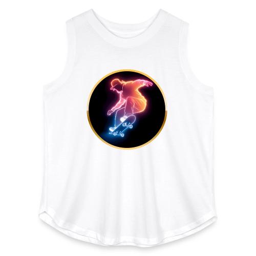 Skateboarding: Golden Trick Rider - Women's Curvy Relaxed Tank Top