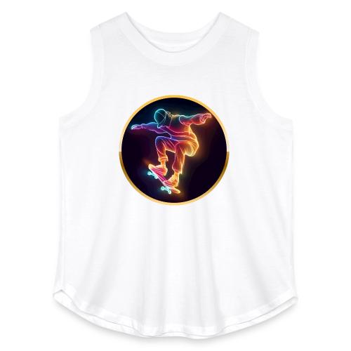 Skateboarding: Midnight Neon Skater - Women's Curvy Relaxed Tank Top