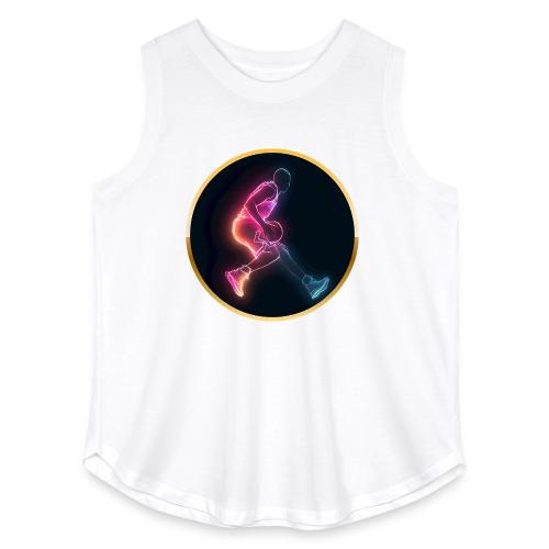 Basketball: Golden Court Glow - Women's Curvy Relaxed Tank Top