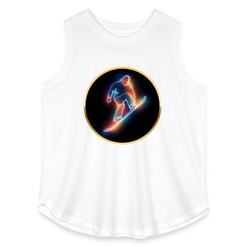 Golden Neon Snowboard - Women's Curvy Relaxed Tank Top