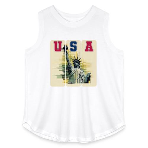 Art illustration of the Statue of Liberty - Women's Curvy Relaxed Tank Top
