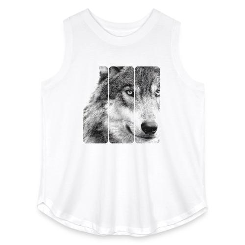 Wolf Face Triptych: Silent Alpha - Women's Curvy Relaxed Tank Top