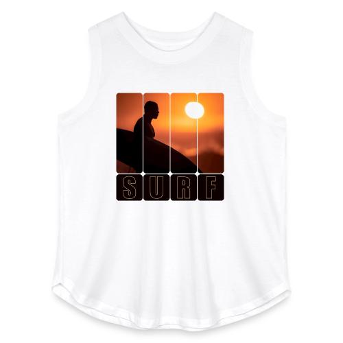 Surfing: Sunset Surf Panels - Women's Curvy Relaxed Tank Top