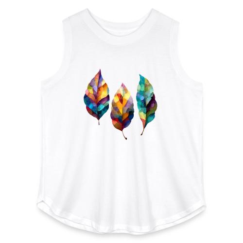 Art: Colorful Leaf Harmony - Women's Curvy Relaxed Tank Top