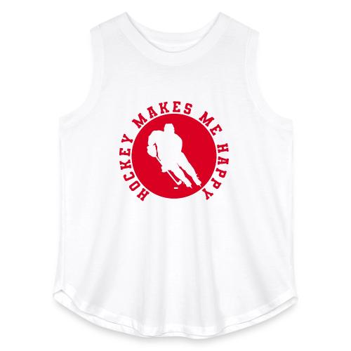 Hockey Makes Me Happy – Ice Hockey Fan Emblem - Women's Curvy Relaxed Tank Top