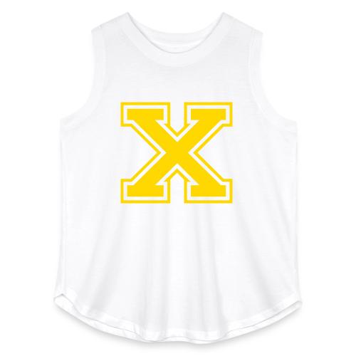 Letter X – Capital Athletic Alphabet Monogram - Women's Curvy Relaxed Tank Top
