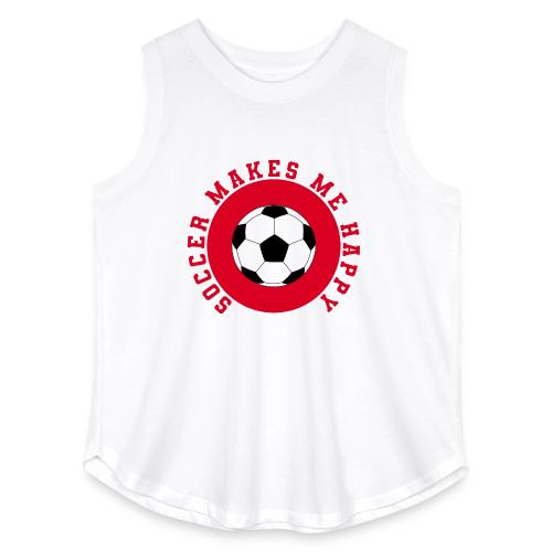Soccer Makes Me Happy – Football Joy Graphic - Women's Curvy Relaxed Tank Top