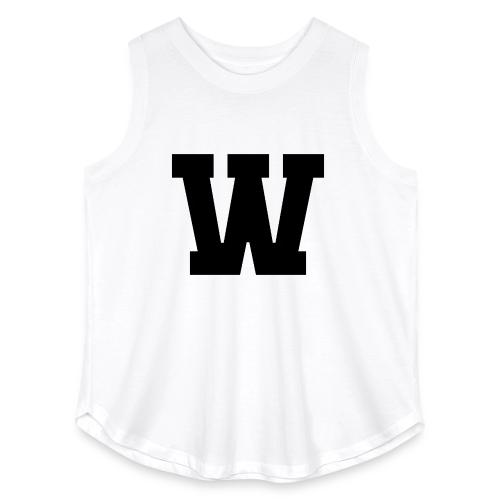 Varsity Letter W Collegiate Font Design - Women's Curvy Relaxed Tank Top