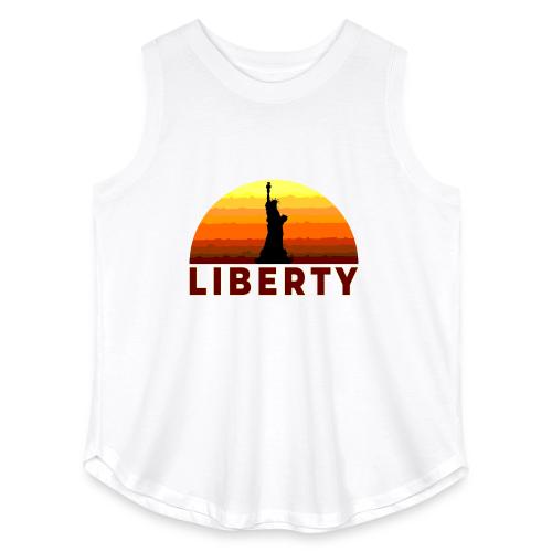 USA: Sunset Liberty Bold - Women's Curvy Relaxed Tank Top