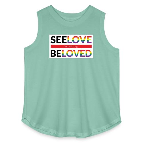 FUMCSD See Love, Be Loved: white design background - Women's Curvy Relaxed Tank Top