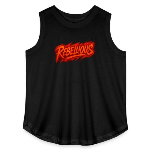 Rebellious Graffiti Neon Orange Streetwear T-Shirt - Women's Curvy Relaxed Tank Top