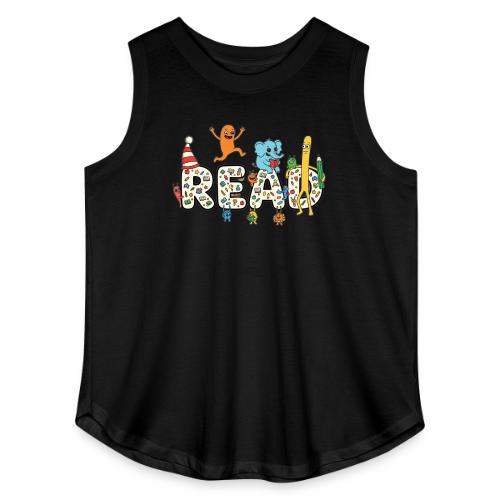 Whimsical READ Kids Cartoon - Women's Curvy Relaxed Tank Top