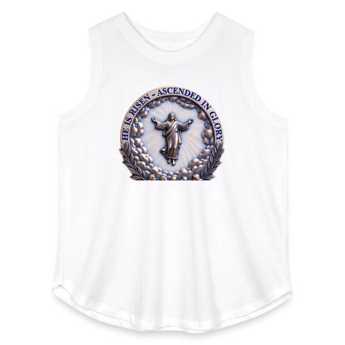 He Is Risen Ascended In Glory T Shirt, Gift - Women's Curvy Relaxed Tank Top