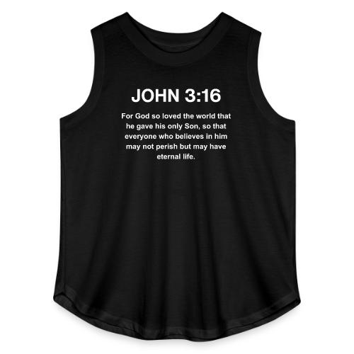 John 3:16 Christian Apparel – White - Women's Curvy Relaxed Tank Top