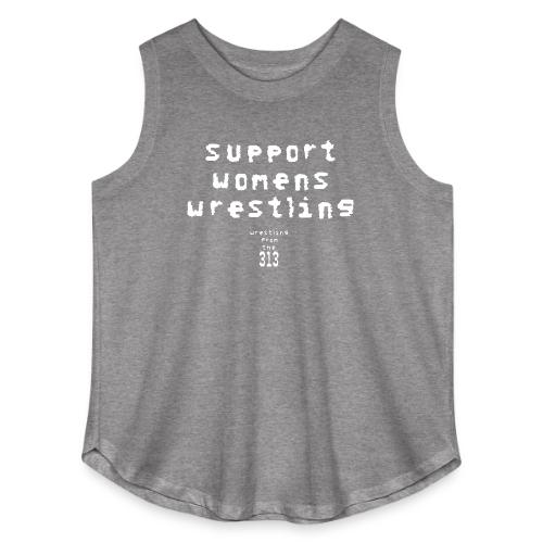 Support women’s wrestling (white) - Women's Curvy Relaxed Tank Top