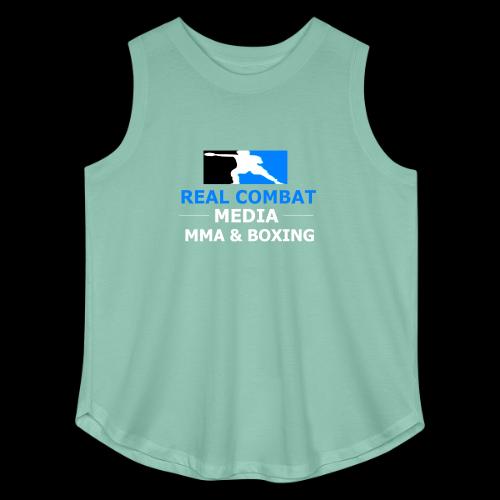 RCM MMA & BOXING Light Blue White Text - Women's Curvy Relaxed Tank Top