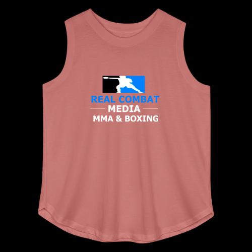 RCM MMA & BOXING Light Blue White Text - Women's Curvy Relaxed Tank Top