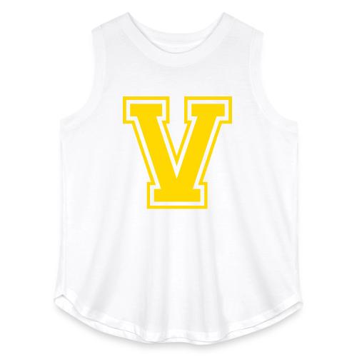 Letter V – Capital Athletic Alphabet Monogram - Women's Curvy Relaxed Tank Top