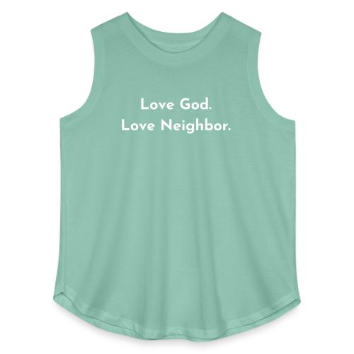 Love God. Love Neighbor 2.0 - Women's Curvy Relaxed Tank Top