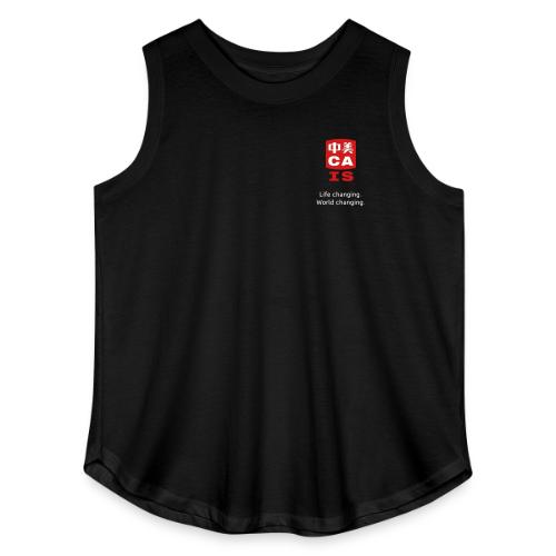 CAIS Logo (Life Changing World Changing) on Black - Women's Curvy Relaxed Tank Top