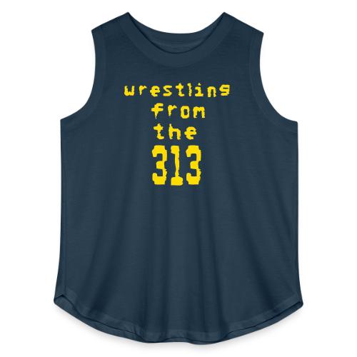 Wrestling from the 313 (yellow) - Women's Curvy Relaxed Tank Top