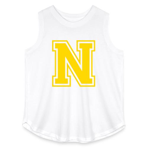 Letter N – Capital Athletic Alphabet Monogram - Women's Curvy Relaxed Tank Top