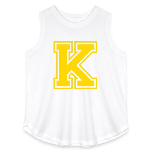 Letter k – Capital Athletic Alphabet Monogram - Women's Curvy Relaxed Tank Top