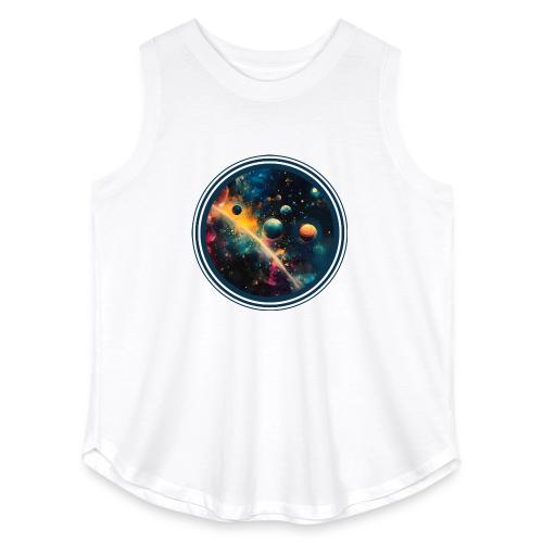 Painted Planetscape - Women's Curvy Relaxed Tank Top