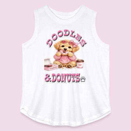Doodles & Doughnut Cozy Dog Mom Design - Women's Curvy Relaxed Tank Top