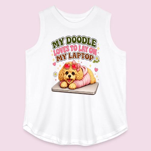 My Laptop Belongs to My Doodle - Women's Curvy Relaxed Tank Top