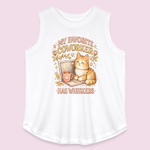 My Favorite Coworker Has Whiskers Faux Stitched - Women's Curvy Relaxed Tank Top
