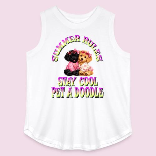 Summer Rules Stay Cool Pet A Doodle Cute Doodle - Women's Curvy Relaxed Tank Top