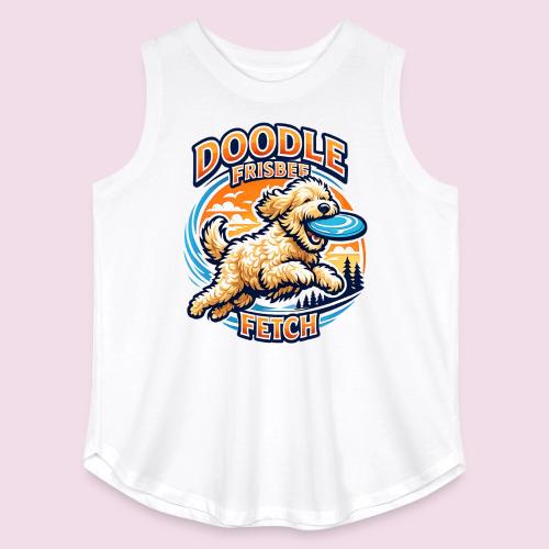 Doodle Frisbee Fetch | Goldendoodle Dog Lover - Women's Curvy Relaxed Tank Top