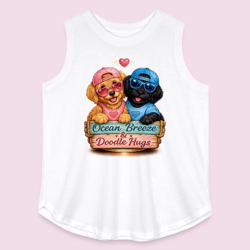 Ocean Breeze & Doodle Hugs - Women's Curvy Relaxed Tank Top